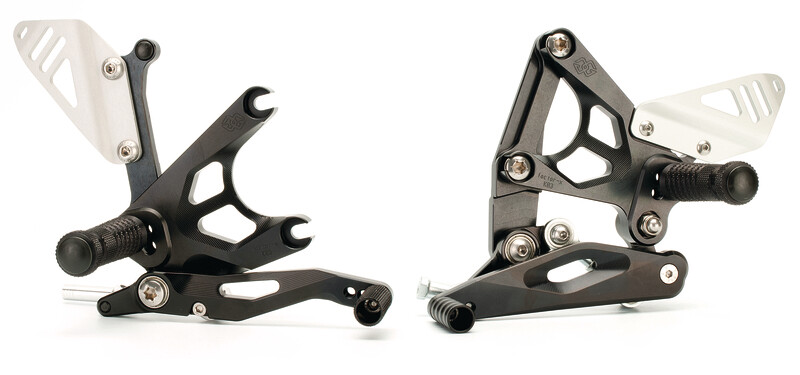 Estriberas retrasadas GILLES FXR, negro para Kawasaki ZX-10