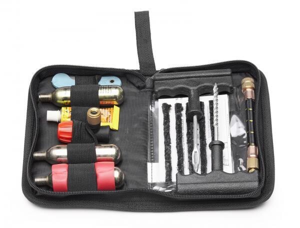 Kit de herramientas debajo del asiento Reparación de neumáticos