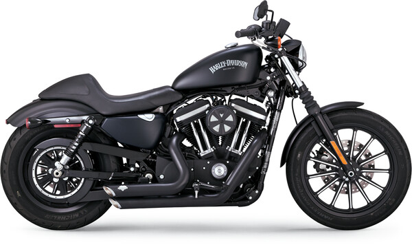 Sistema de escape Shortshots escalonado Vance & Hines EXH SS STAG BLK 14-19 XL