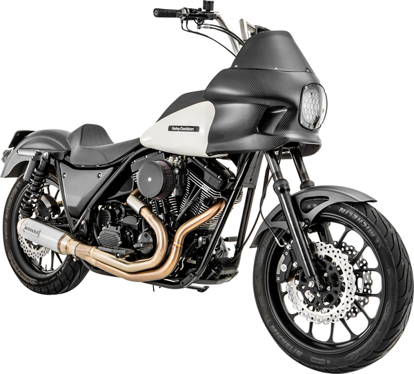 Sistema de escape 2 en 1 con silenciador Super Bike de 4" BASSANI XHAUST Exhaust 2:1 Super Bike 4" Stainless Steel FXR