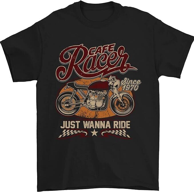 Camiseta Just Wanna Ride Cafe Racer Moto Biker