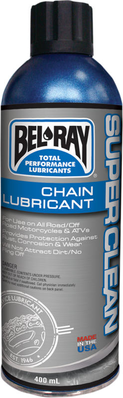 Lubricante para cadena Super Clean BEL-RAY
LUBE SUPER CLEAN CHAIN 175ML