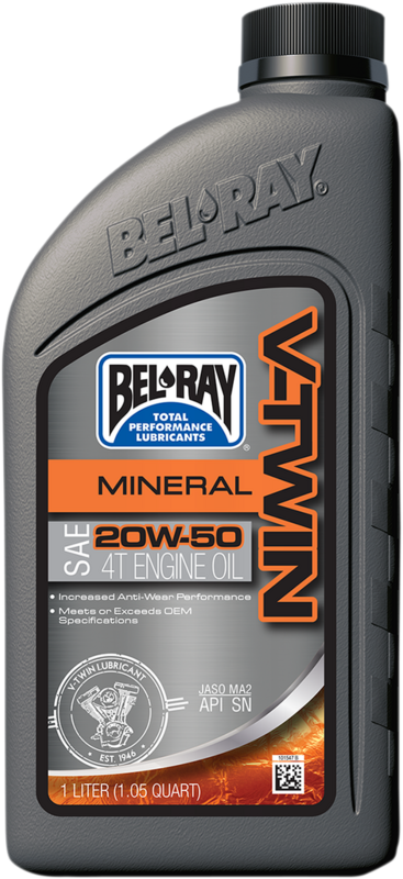 Aceite motor 4T mineral V-Twin BEL-RAY
OIL VTWIN 20W50 1L