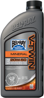 Aceite motor 4T mineral V-Twin BEL-RAY
OIL VTWIN 20W50 1L