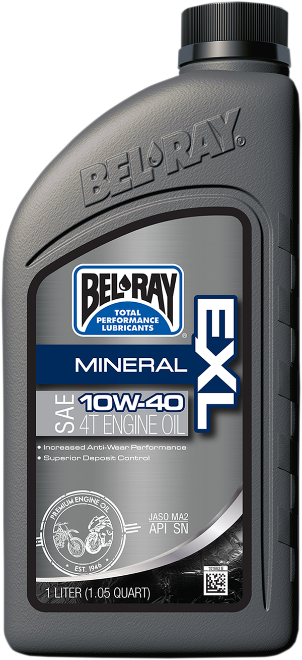 Aceite motor 4T mineral EXL BEL-RAY
OIL EXL MINERAL 4T 10W-40 1L