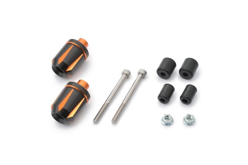 Daytona PAR DE TERMINALES DE MANILLAR "SCRATCH" DOBLE ANODIZADO 7/8" + 1" / Ø 14-19 MM NARANJA NEGRO
