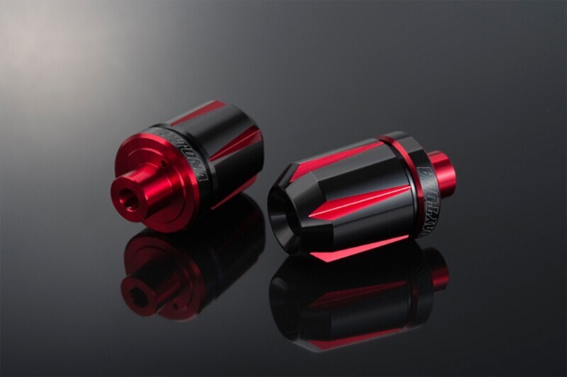 Daytona PAR DE TERMINALES DE MANILLAR "SCRATCH" DOBLE ANODIZADO 7/8" + 1" / Ø 14-19 MM ROJO NEGRO