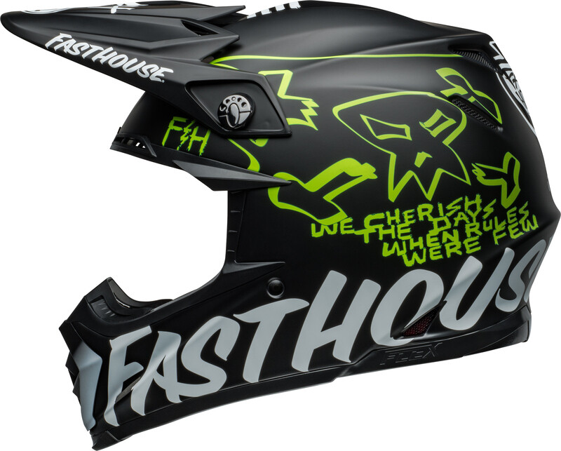 Casco BELL Moto-9S Flex - Fasthouse MC Core Matte Black/Yellow