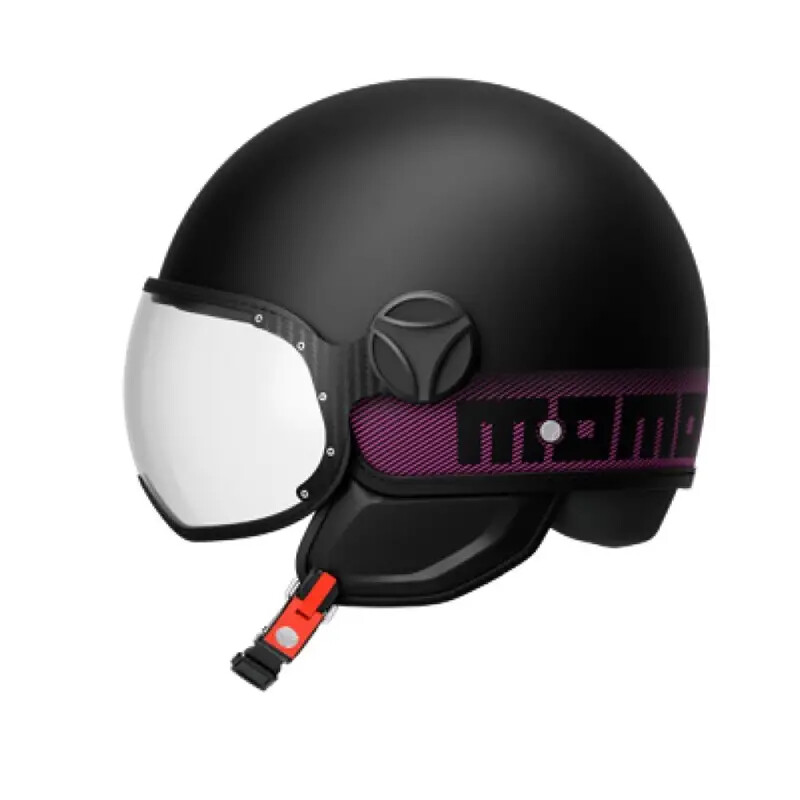 CASCO MOMO FGTR CLASSIC E2206 STRIPES MATT BLACK/FUCSIA