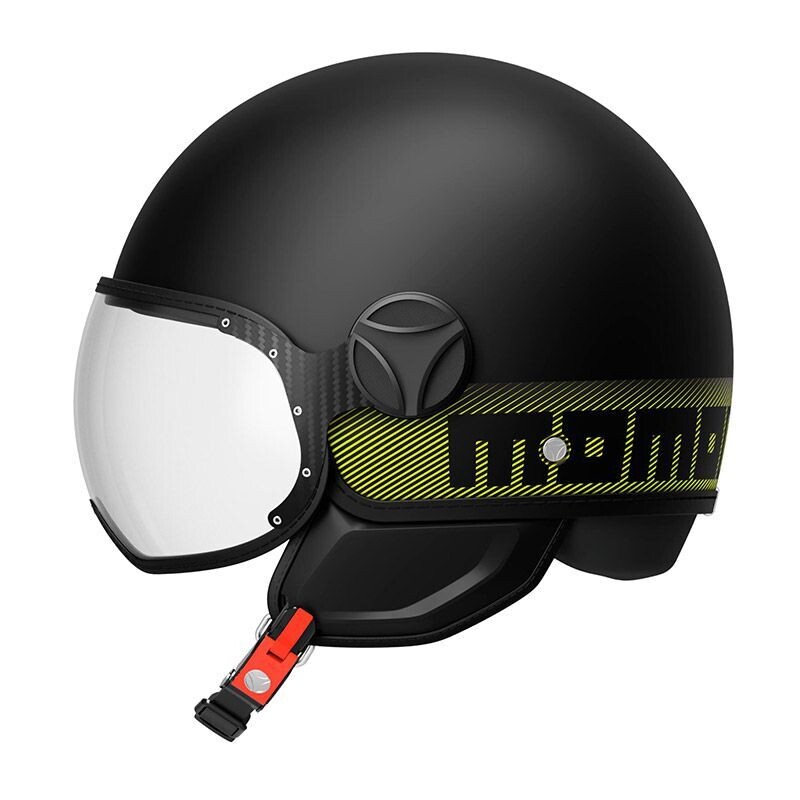 CASCO MOMO FGTR CLASSIC E2206 STRIPES MATT BLACK/YELLOW FLUO
