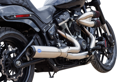 Sistema de escape calificador 2 en 1 S&S CYCLE
Exhaust 2:1 Qualifier Race Only Stainless M8 Softail 2018-23