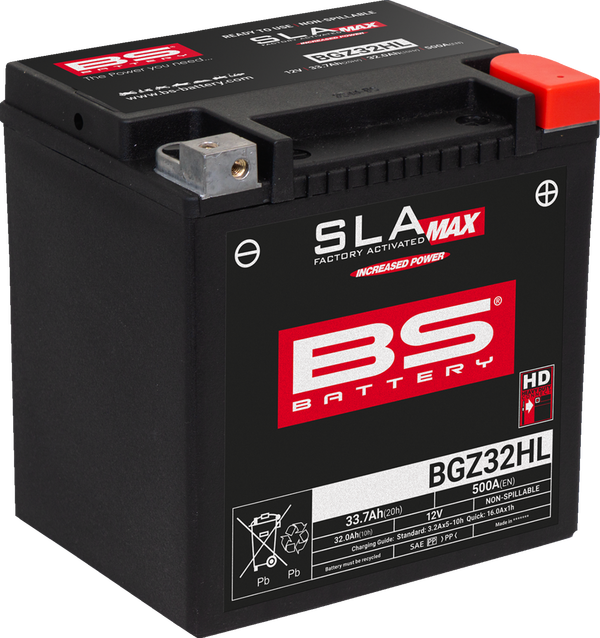 Batería AGM activada de fábrica SLA MAX libre de mantenimiento
BATTERY BS BGZ32HL SLA MAX