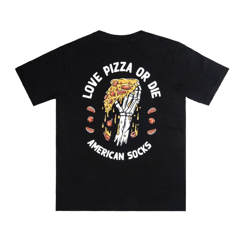 Camiseta American Socks Love Pizza or Die