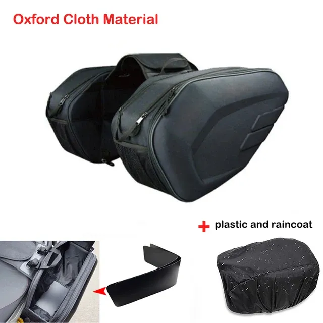 Bolsas de alforja para motocicleta de ajuste Universal, bolsas de equipaje para SILLÍN, almacenamiento lateral, horquilla, bolsa de viaje, caja lateral para casco de motocicleta, 2 piezas