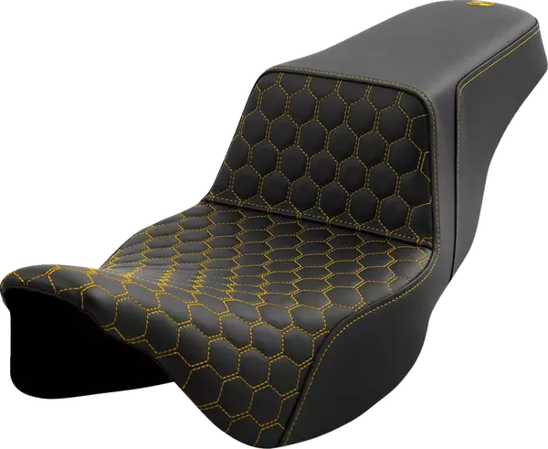 Asiento elevador tipo panal SADDLEMEN
SEAT STEP UP HC GOLD STITCH para Harley Davidson
