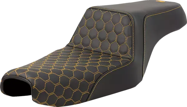 Asiento elevador tipo panal SADDLEMEN
SEAT STEP UP HC GOLD STITCH para Harley Davidson XL