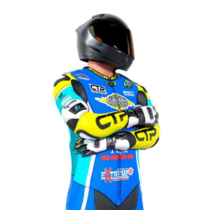 MONO XFOUR ADULTO MODELO AZUL Y AMARILLO FLUOR CTP X MIR RACING