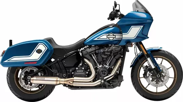 Sistema de escape 2-en-1 en acero inox. con silenciador Superbike de 4" BASSANI XHAUST EXH 2:1 SUPER BIKEpara HARLEY DAVIDSON FXLR