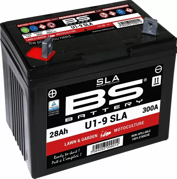 Baterías SLA AGM activadas de fábrica y sin mantenimiento BS BATTERY
BATTERY BS U1-9
