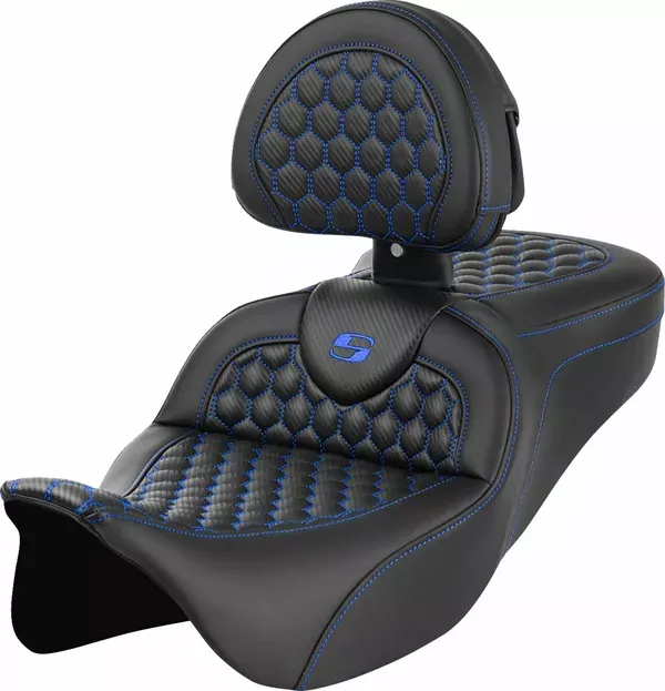 Asiento Honeycomb Roadsofa™ SADDLEMEN
SEAT ROADSOFA HC AZUL STITCH para Harley Davidson Road King / Electra Glide / Street Glide / Road Glide