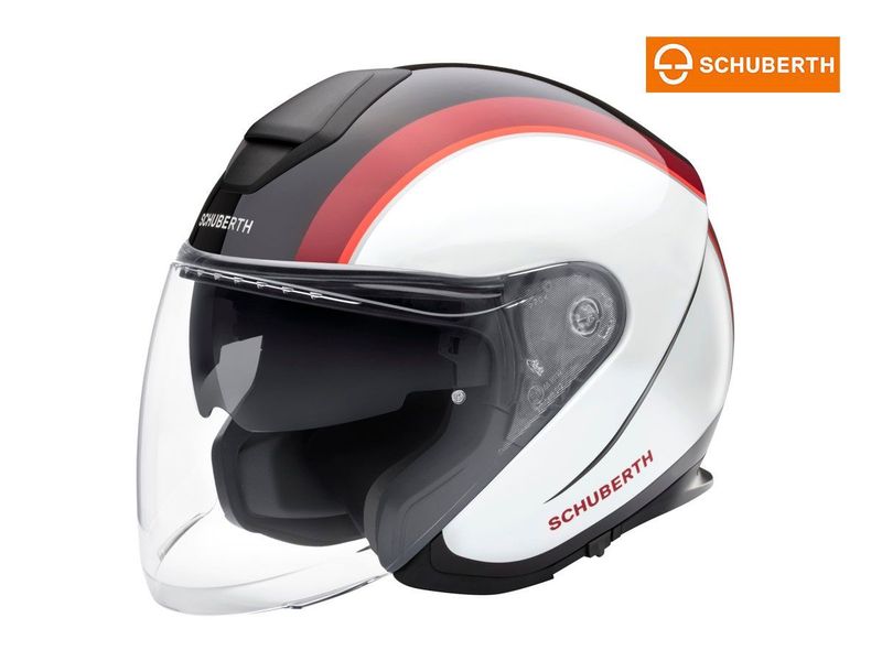CASCO JET SCHUBERTH M1 PRO OUTLINE ROJO ROJO BLANCO NEGRO