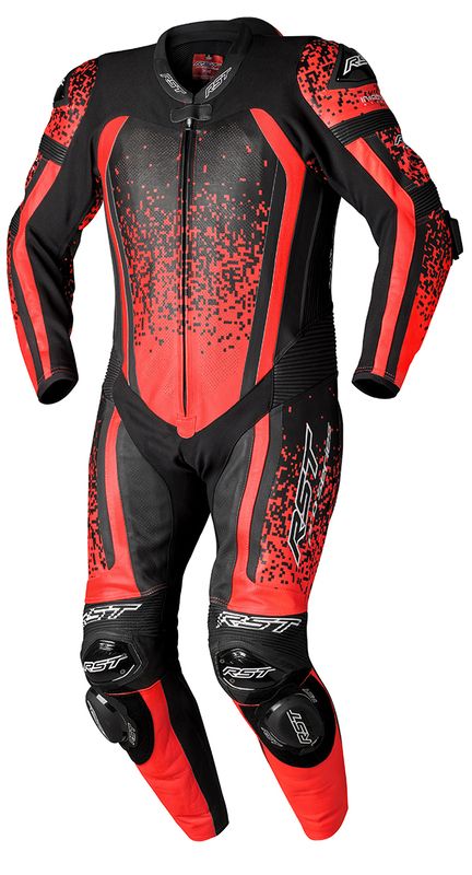 Mono de piel RST Pro Series Evo Airbag CE hombre - Rojo Flúor / Negro