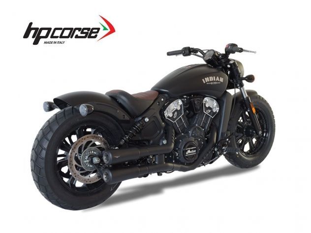 SILENCIADOR V2 HP CORSE ACERO NEGRO INDIAN SCOUT BOBBER