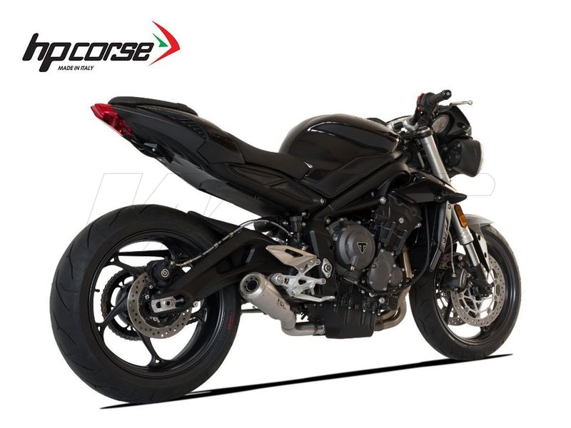 SILENCIADOR HP CORSE SATIN GP07 "RED" TRIUMPH STREET TRIPLE 765 2017-2023