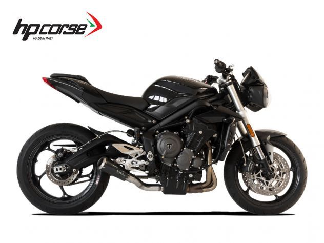 GP07 HP CORSE SILENCIADOR NEGRO SATINADO TRIUMPH STREET TRIPLE 765 2017-2020