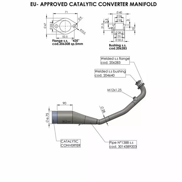 Catalizador LEOVINCE CAT CONV MANIFOLD HONDA PCX 125 Homologado