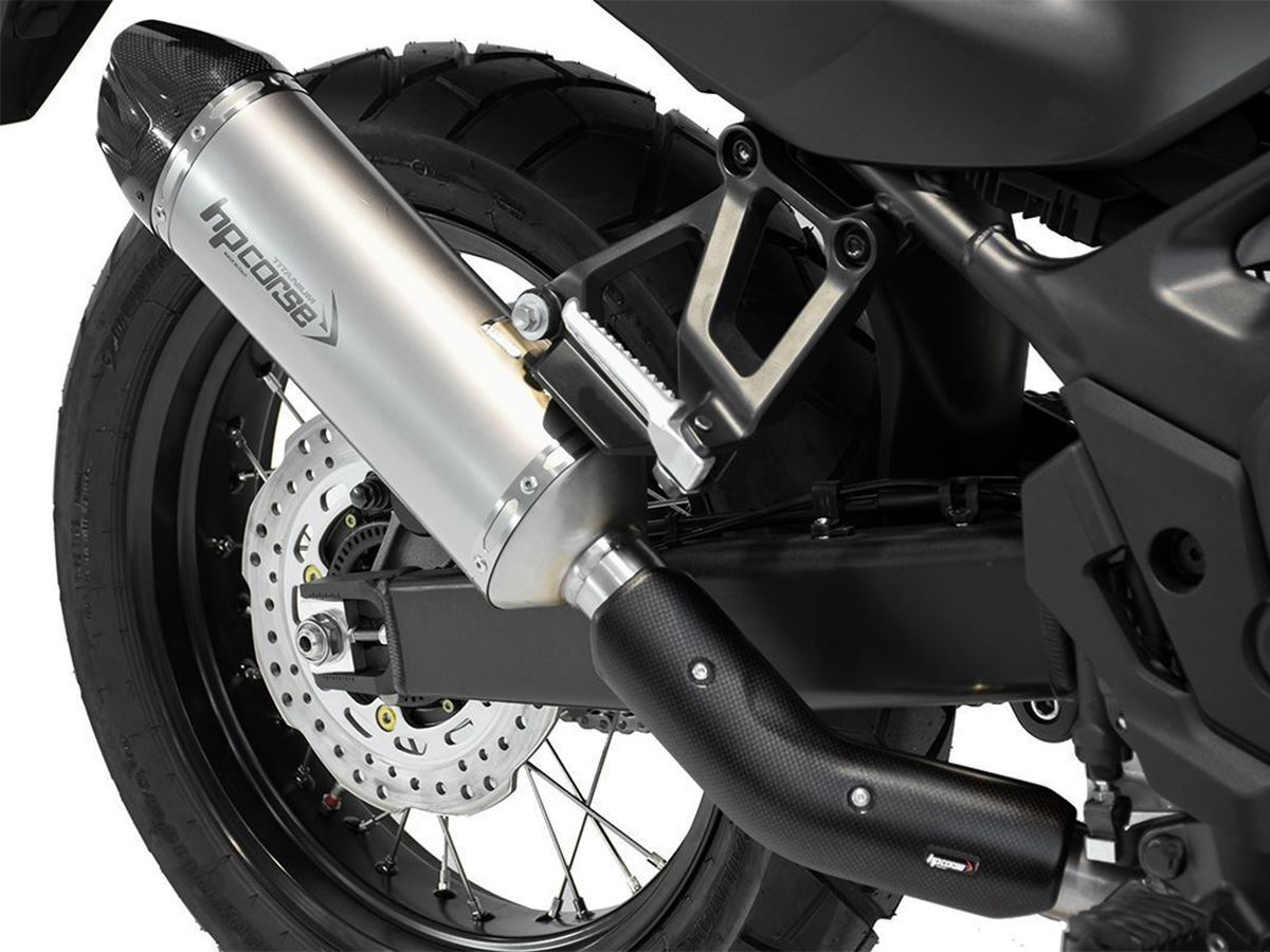 SILENCIADOR DE ESCAPE SP-1 CARBONO CORTO TITANIO HP CORSE HONDA TRANSALP XL 750 2023-2024