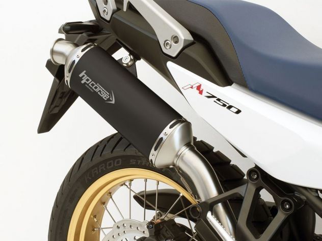 SILENCIADOR DE ESCAPE SP-1 CORTO NEGRO TITANIO HP CORSE HONDA TRANSALP XL 750 2023-2024