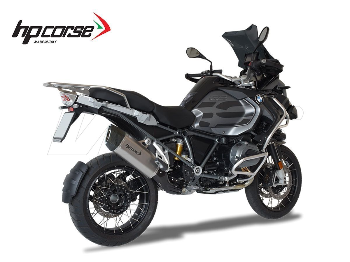 SP-3 SILENCIADOR CORTO DE CARBONO HP CORSE ACERO SATINADO BMW R 1200 GS 2013-2018
