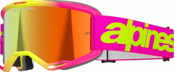 Alpinestar Gafas de protección Vision 5 Wordmark GOGGLE VISION 5 WORDMARK PNK/YLW MIRROR-RED