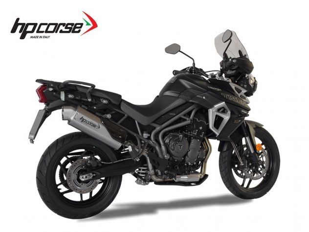 SILENCIADOR 4 VÍAS R HP CORSE ACERO SATINADO TRIUMPH TIGER 800 2018-2019