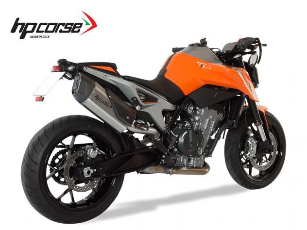 SP-3 SILENCIADOR CORTO DE CARBONO HP CORSE ACERO SATINADO KTM DUKE 790 2018-2022