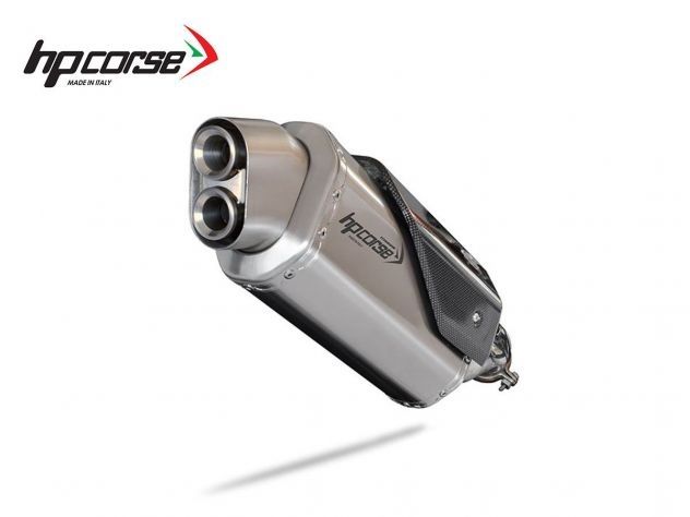 SILENCIADOR CORTO HP CORSE 4-TRACK R EN ACERO SATINADO KTM ADVENTURE 890 / R 2021-2023