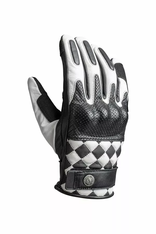 Guantes GLOVE TRACKER RACE LEATHER WHITE/BLACK