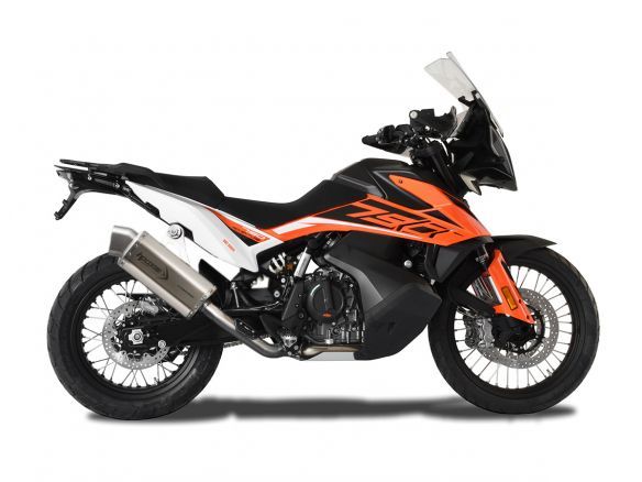 SILENCIADOR 4 VÍAS R CORTO HP CORSE ACERO SATINADO KTM ADVENTURE 790 R RALLY 2019-2024