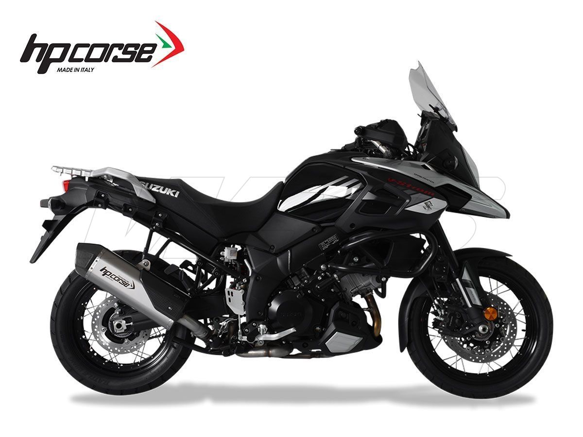 SPS CARBONO HP CORSE SILENCIADOR ACERO SATINADO SUZUKI V-STROM 1000 2017-2020