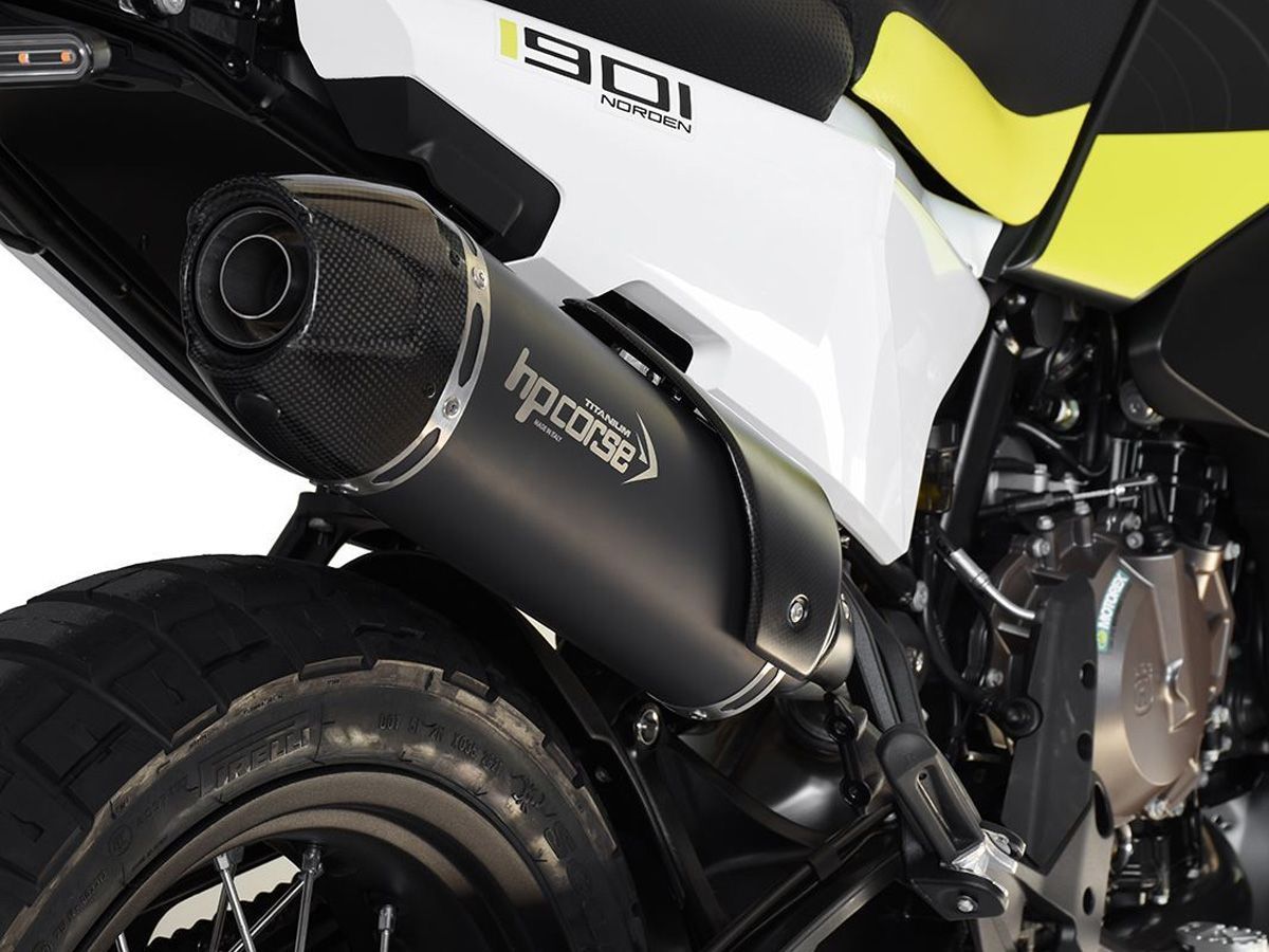 SILENCIADOR DE ESCAPE HP CORSE SP-1 CARBONO CORTO NEGRO HUSQVARNA NORDEN 901 2022-2023