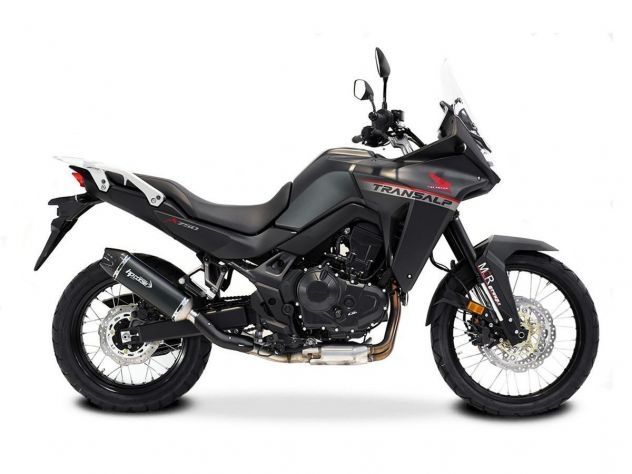 SILENCIADOR DE ESCAPE SP-1 CARBONO CORTO NEGRO HP CORSE HONDA TRANSALP XL 750 2023-2024
