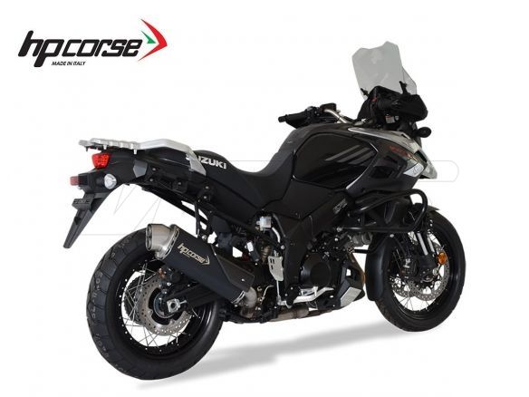 SILENCIADOR 4 ORUGAS R HP CORSE INOX NEGRO SUZUKI V-STROM 1000 2017-2020