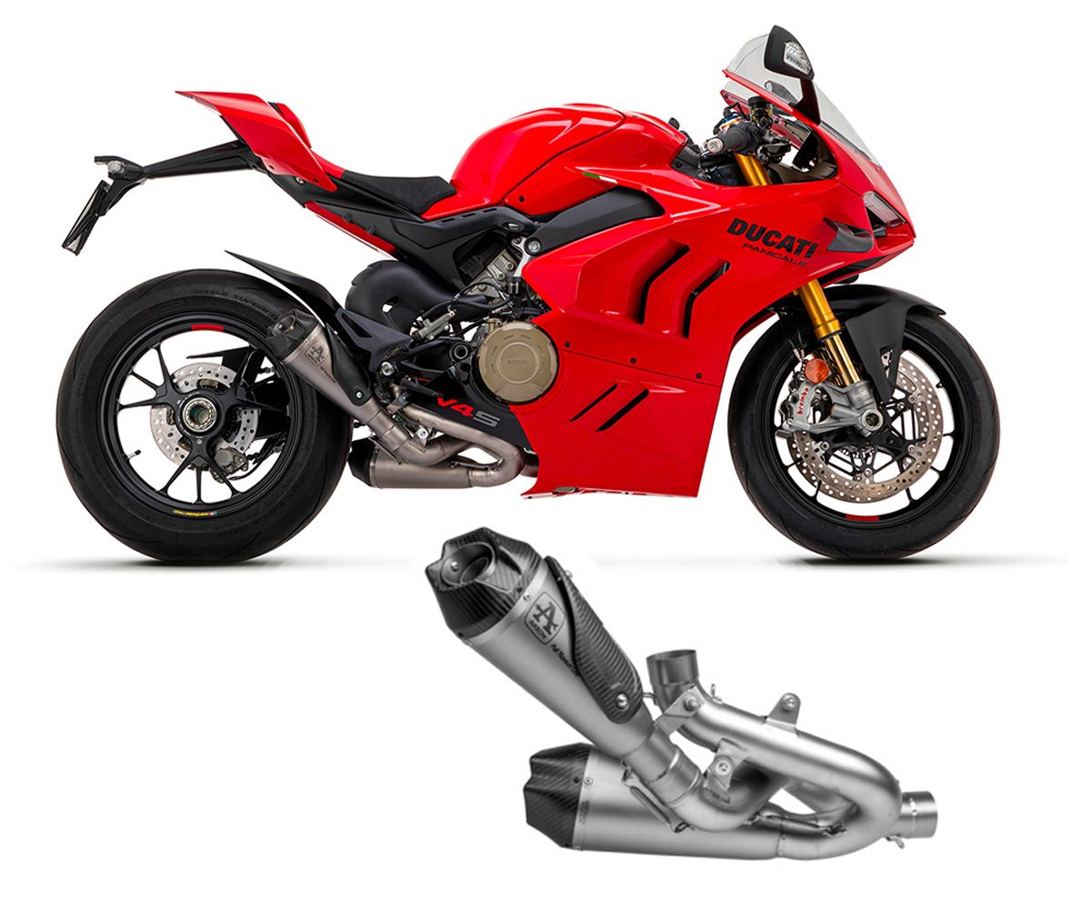 KIT DE ESCAPE COMPLETO DE TITANIO RACING WORKS ARROW DUCATI PANIGALE V4 2018-2024