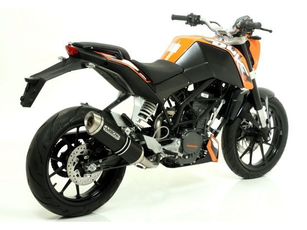 SILENCIADOR STREET THUNDER ARROW ALUMINIO ACERO INOXIDABLE OSCURO KTM DUKE 125 2011-2016