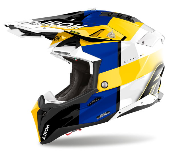 AIROH AVIATOR 3 MONARCH BLUE/YELLOW GLOSS