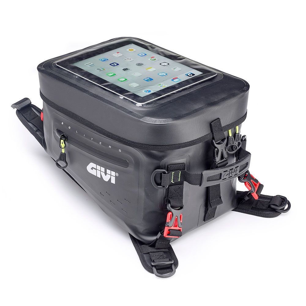 GIVI GRT715 Bolsa de depósito impermeable negra, 20 L., con interior color amarillo