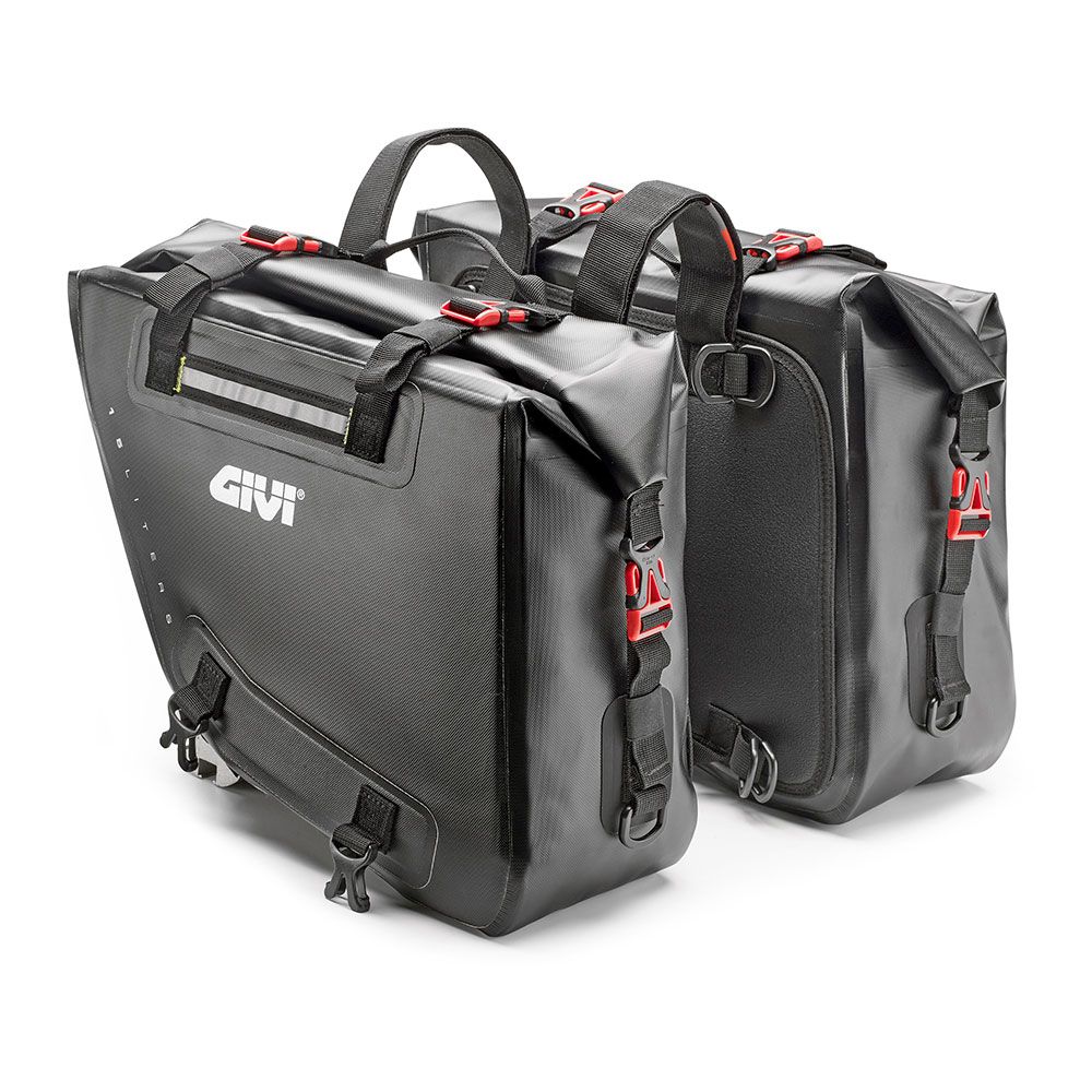 GIVI GRT718 Alforjas laterales impermeables negras, 15+15 L., con interior de color amarillo