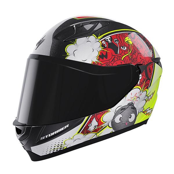 Casco Niño Stormer BOOM ROJO AMARILLO NEÓN PERLADO
