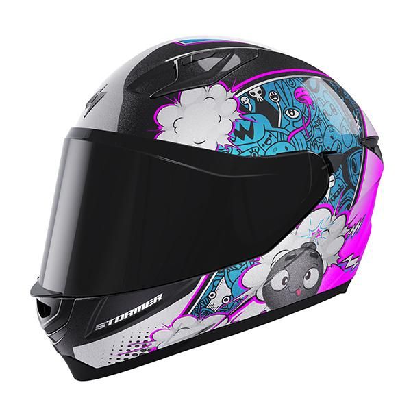 Casco Niño Stormer  Strike BOOM AZUL ROSA NACARADO